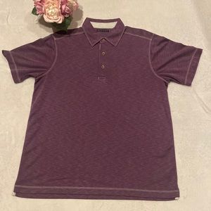 AGE OF WISDOM Size M 3 Button Short Sleeve Purple Shirt